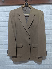 Montgomery Ward Men's Tan Solid Notch Lapel Vintage 70's Wool Blazer 44L