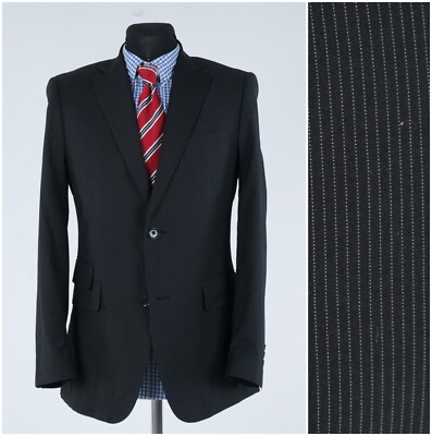 Gestreifter Herren Blazer 36 S UK Größe CELIO Dunkelgrau Sport Mantel Jacke