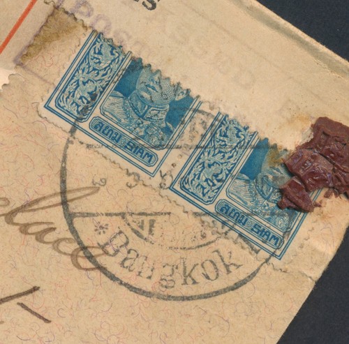 1918 SIAM THAILAND COVER TO SEREMBAN MALAYA, PENANG & STRAITS CENSOR SEALS B1AG2 - Picture 6 of 24
