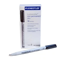 Graphtec fiber tip pen black (LUMOCOLOR-311-BLK) For Graphtec PHP31-FIBER - 10pk