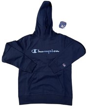 Champion Camo Graphic Hoodie Boys Large NAVY BLUE