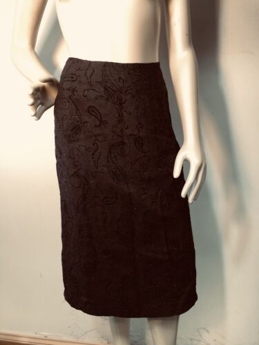 Etro Milano vtg Pleat in back Lined Wool Silk Mid… - image 1
