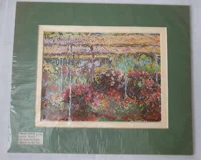 Claude Monet Der japanische Garten reflektiert am Teich montierter Farbdruck 1946