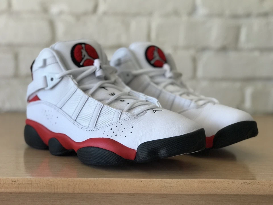 Nike Air Jordan 6 Rings Cherry Men 8.5 White Black University Red 322992-126 New - Image 4 of 4