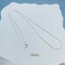 Sterling Silver Snake Chain Necklaces  Bracelets 1mm Thin wide Sizes 16-30 Inch