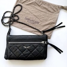 Zadig & Voltaire Padded Quilted Black Leather Crossbody Shoulder Bag Rock Purse
