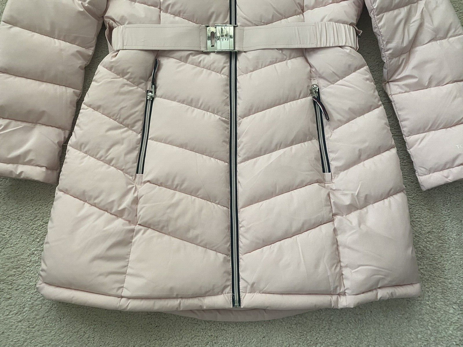 NWT Tommy Hilfiger Ladies' Belted Puffer Pink  Jacket  Size L image 9