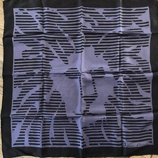 VTG CLASSIC Anne Klein 26  SILK scarf  Lion head  Purple hand rolled signed