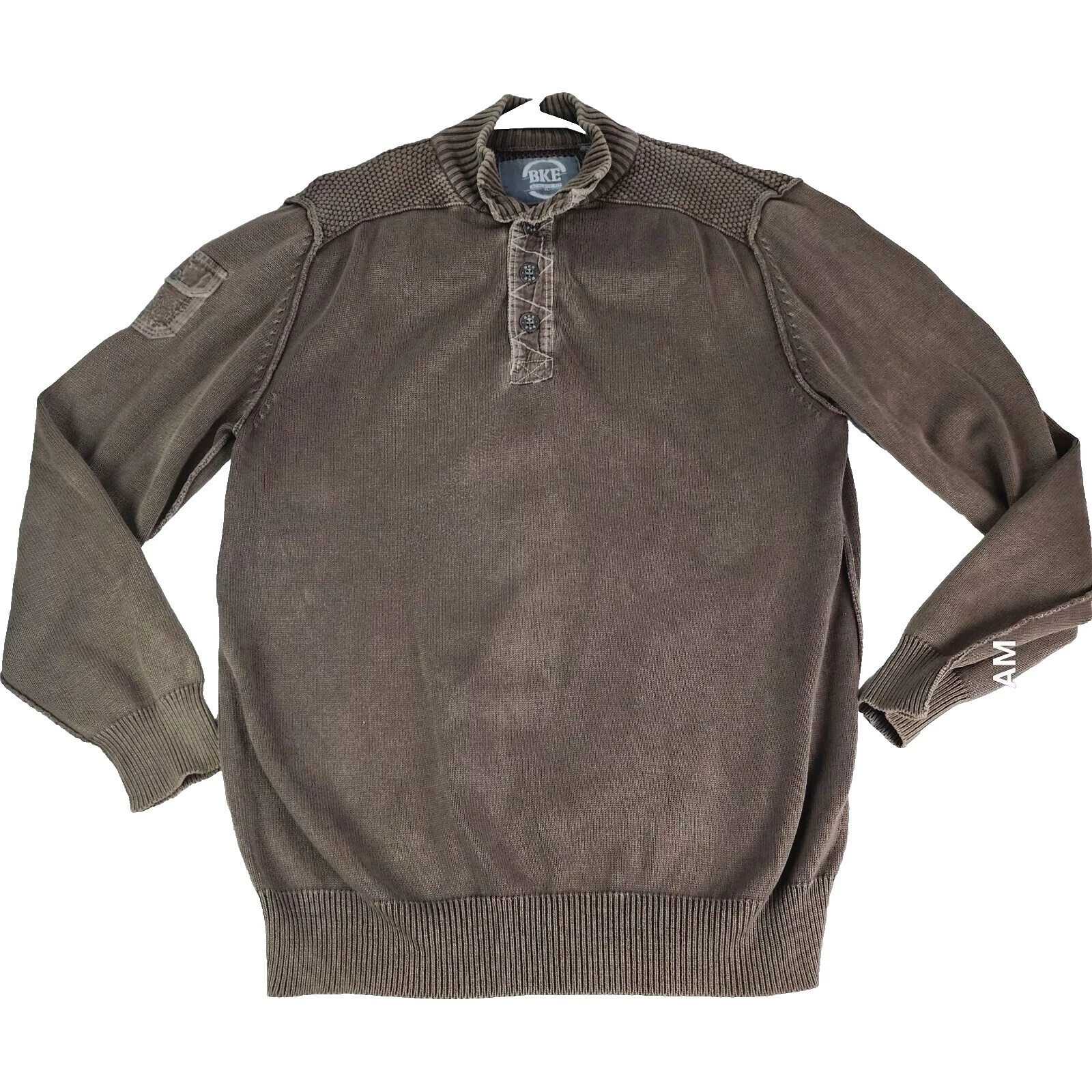 Buckle Cotton Brown Sweaters for Men
