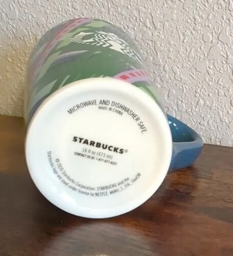 Starbucks 2020 Holiday Christmas Keramik Kaffeebecher groß 16oz grün kariert - Bild 7 von 8