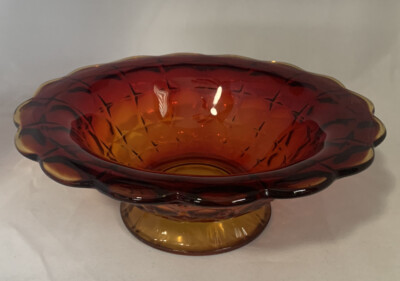Tiara Exclusives Serving Bowl Amberina Sunset Constellation 11  w Label Vintage