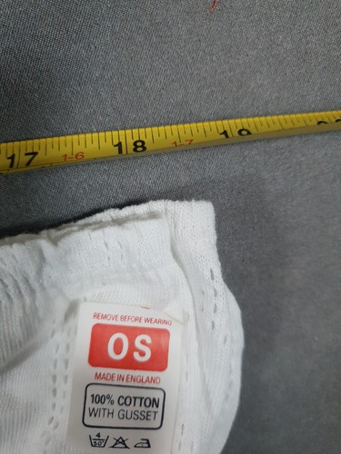 Vintage Womens Underwear Knickers White Cotton With Gusset New Stretch Waist - Picture 4 of 4