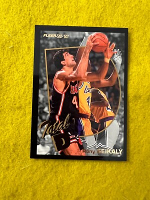 1992-93 fleer nba basketball , TOTAL D INSERT CARD 15 , RONY SEIKALY MIAMI HEAT