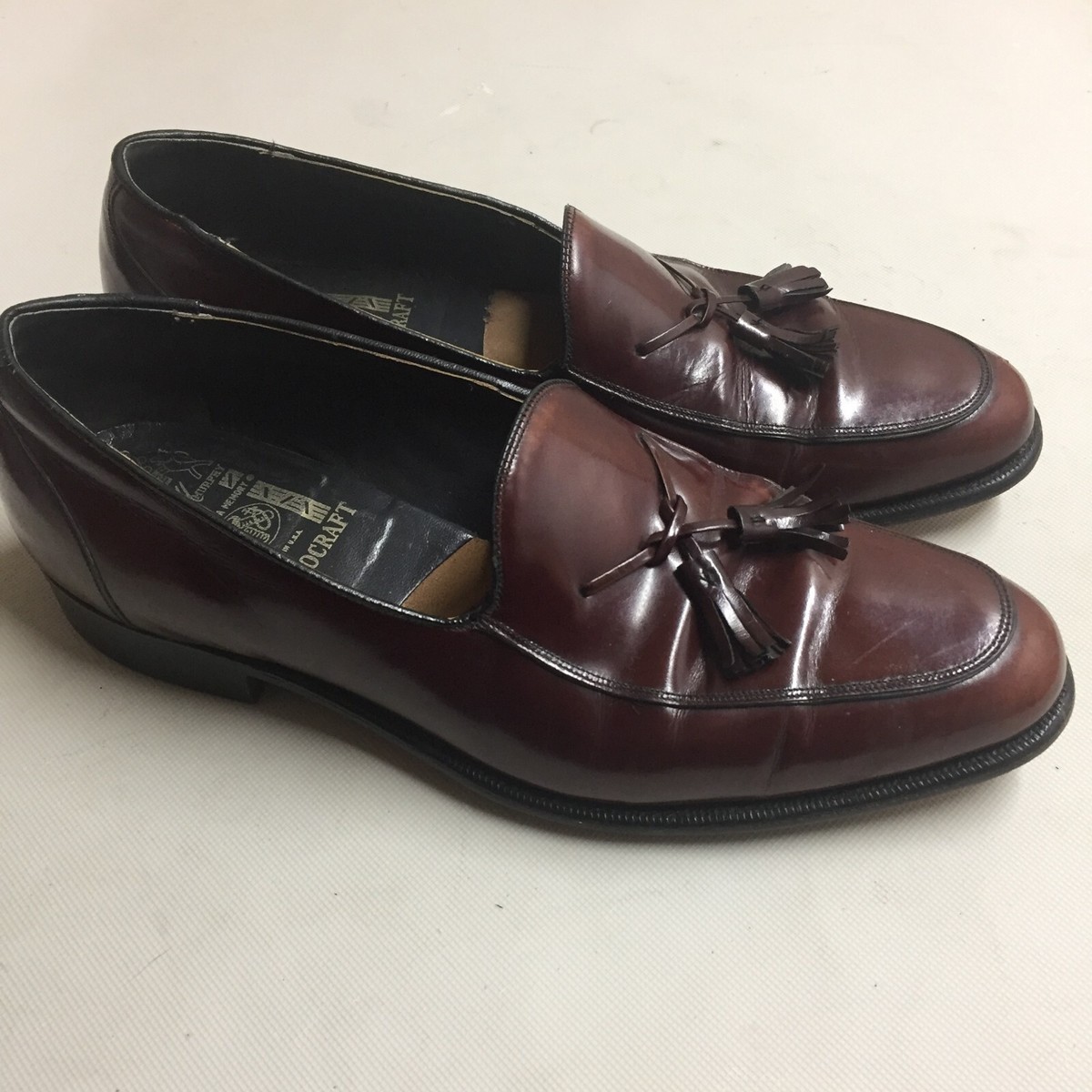 Johnston Murphy Aristocraft Brown/Burgundy Tassel Loafers Shoes Men Size  11 C