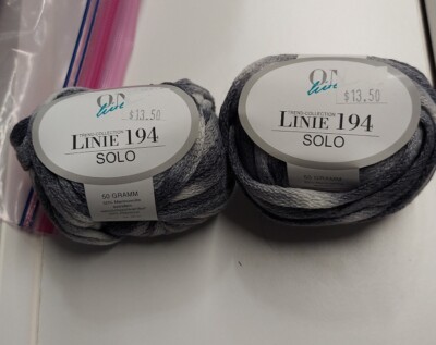 On Line Linie 194 Solo Merino Wool blend GRAY & WHITE Yarn 50gr ea. Set of 2