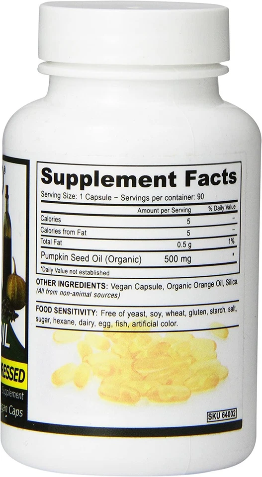 Aceite de semilla de calabaza prensado en frío vegano Deva Premium cápsulas vegetarianas 90 unidades Foto 4 de 4