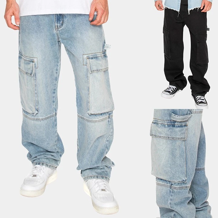 Victorious Men's Baggy Fit Cargo Pocket Comfortable Denim Jeans DL1568
Opens in a new window or tab