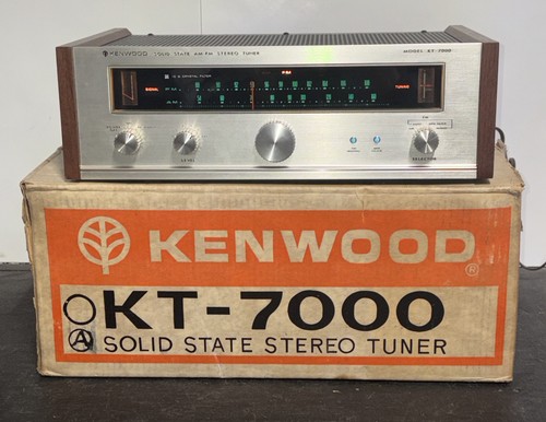 Vtg Kenwood KT-7000 FM AM Stereo Tuner Exct W/ Org BOX Tested EUC Japan 60s
