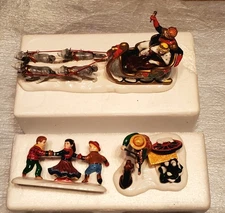 DepT 56 SNOW VILLAGE "AT THE BARN DANCE ALLEMANDE & SNOW CARNIVAL KING & QUEEN"