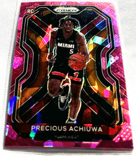 2020-21 Panini Prizm Basketball Precious Achiuwa Miami Heat Pink Cracked Ice RC