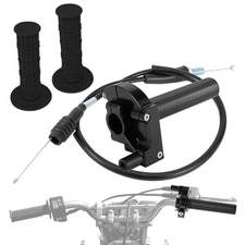 Motorcycle Throttle Twist Throttle Handle Grips Cable Assembly Kit CNC for KL...