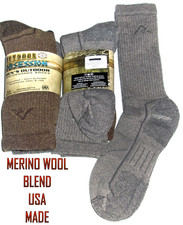 4 Pairs Mens Merino Wool Blend Cushioned Thermal Crew Boot US Made Socks