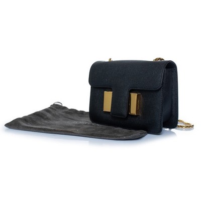 Tom Ford, Black Sienna Bag In Grained Leather Female Black One Size