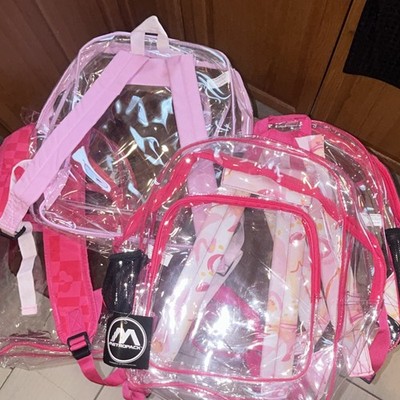 Metropack Clear Pink Kids Backpack Adjustable Strap Outer Pockets Multicolor