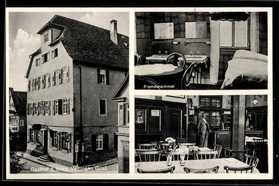 Postcard Vaihingen/Enz, Gasthof zur Rose, bes. Hugo Beck, guest room, guest room 