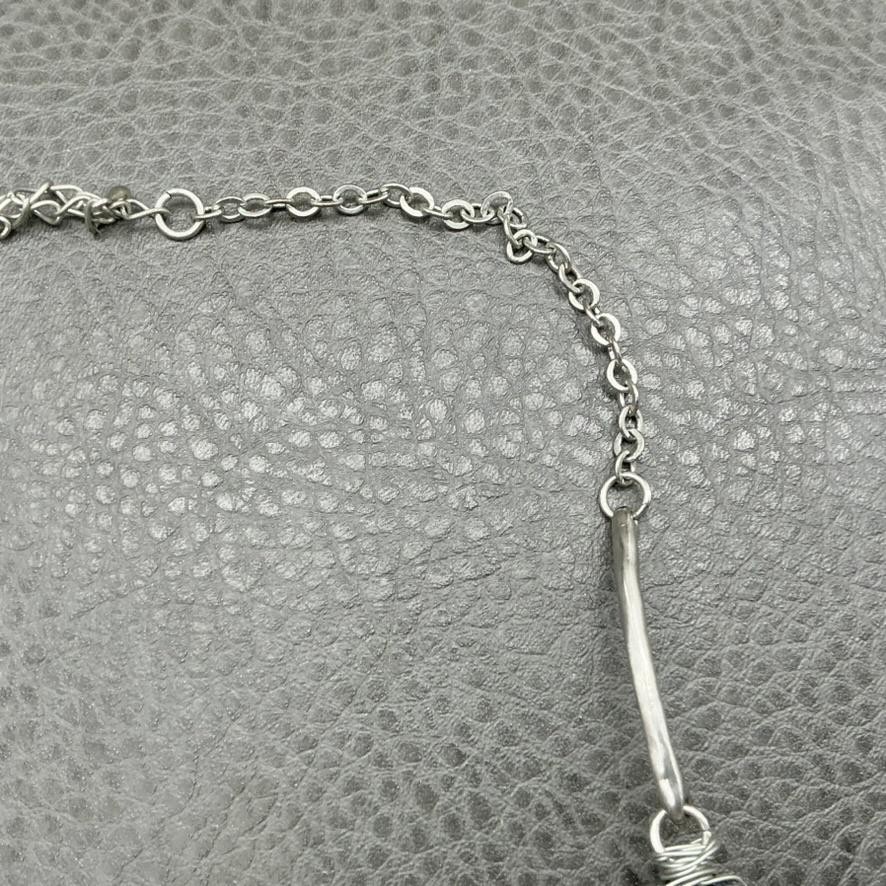 Statement Necklace Chunky Wire Wrapped Stone Wome… - image 9