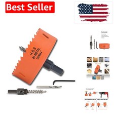 4 inch Hole Saw with Arbor for Metal Wood Plastic, 102mm Bi-Metal Hole Cutter...
