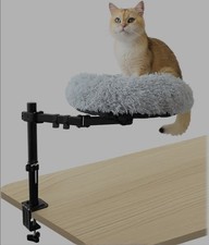 HengLiSam Desk Cat Bed Mount Hammock  360 Rotation  Light Plush Cushion  