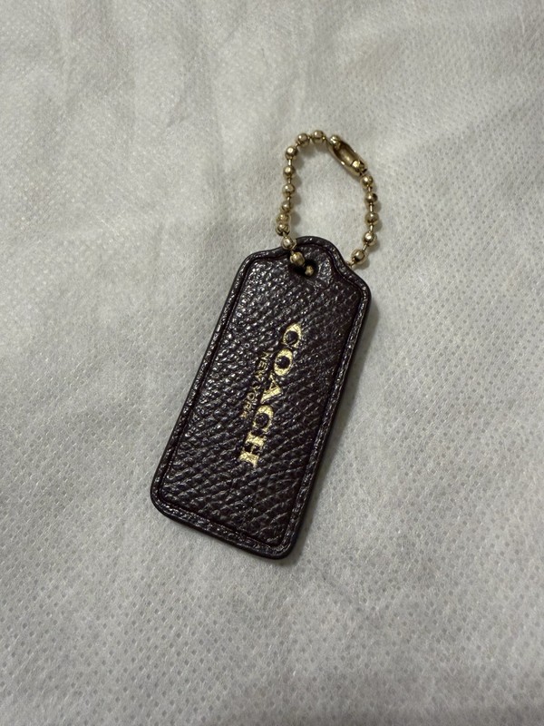 Coach Two-Tone Pebbled Leather Hangtag Charm