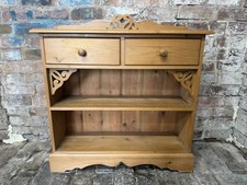 Vintage Rustic Pine Sideboard Unit with Drawers & Open Shelves – Bookcase 