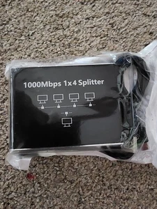 Commutateur Ethernet 1 à 4 1000Mbps Hub 4 Port LAN Splitter avec USB Câble d'alimentation