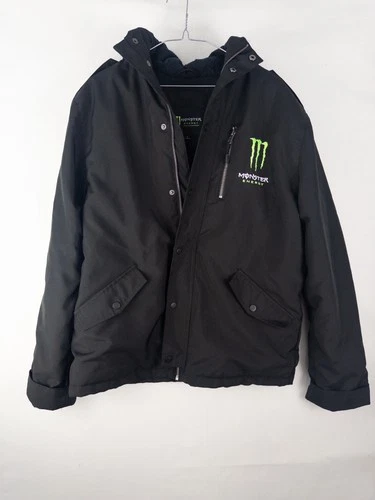 Monster Energy Official Licensed Hooded Parka Jacket Mens S Black Fleece Lined S - product listing photo