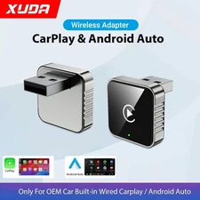 XUDA 2-in-1 Wired to Wireless CarPlay Android Auto Adapter USB Dongle Plug & Pla