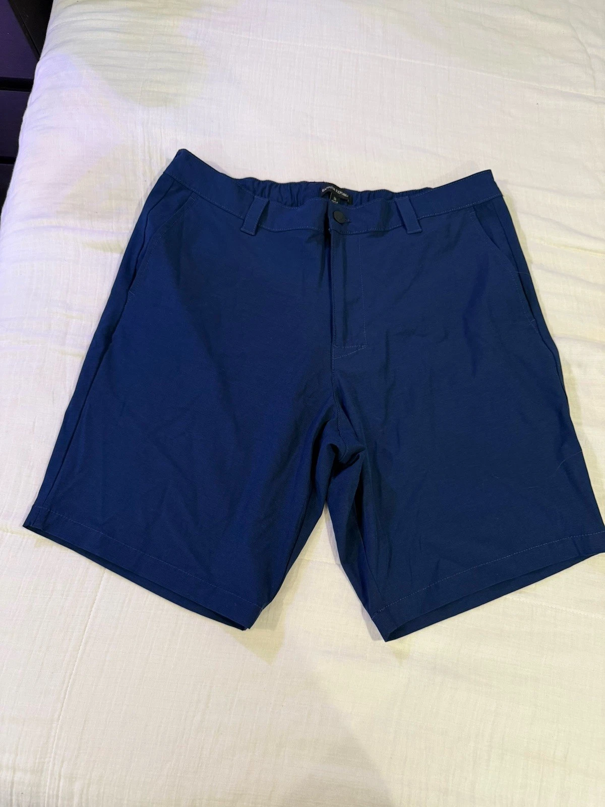 Banana Republic Men's Blue Chino Shorts Flat Front Button Pockets Casual Summer