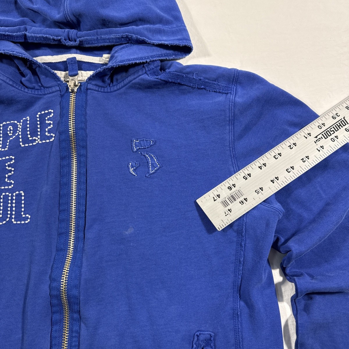 Triple 5 Soul 555 Zip Up Hoodie Sweatshirt Blue Large | eBay