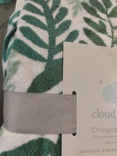 Cloud Island Green Fern Changing Pad Cover Leaves - White C20