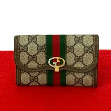 Gucci Vintage Sherry Line GG Leather Trifold Wallet Made in Italy