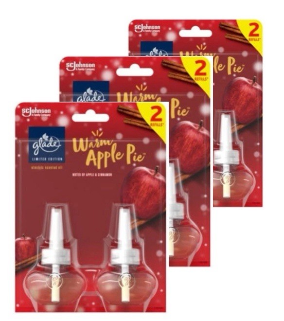 6 x Glade Plug in refills (3 x Twin pack) - Warm Apple Pie