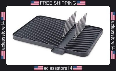 Joseph Joseph flip-up drain board with foldable dish rack gray one size