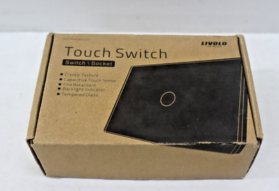 LIVOLO Touch Electrical Touch Light Switch Tempered Glass Panel 2 Gang 1 Way LED