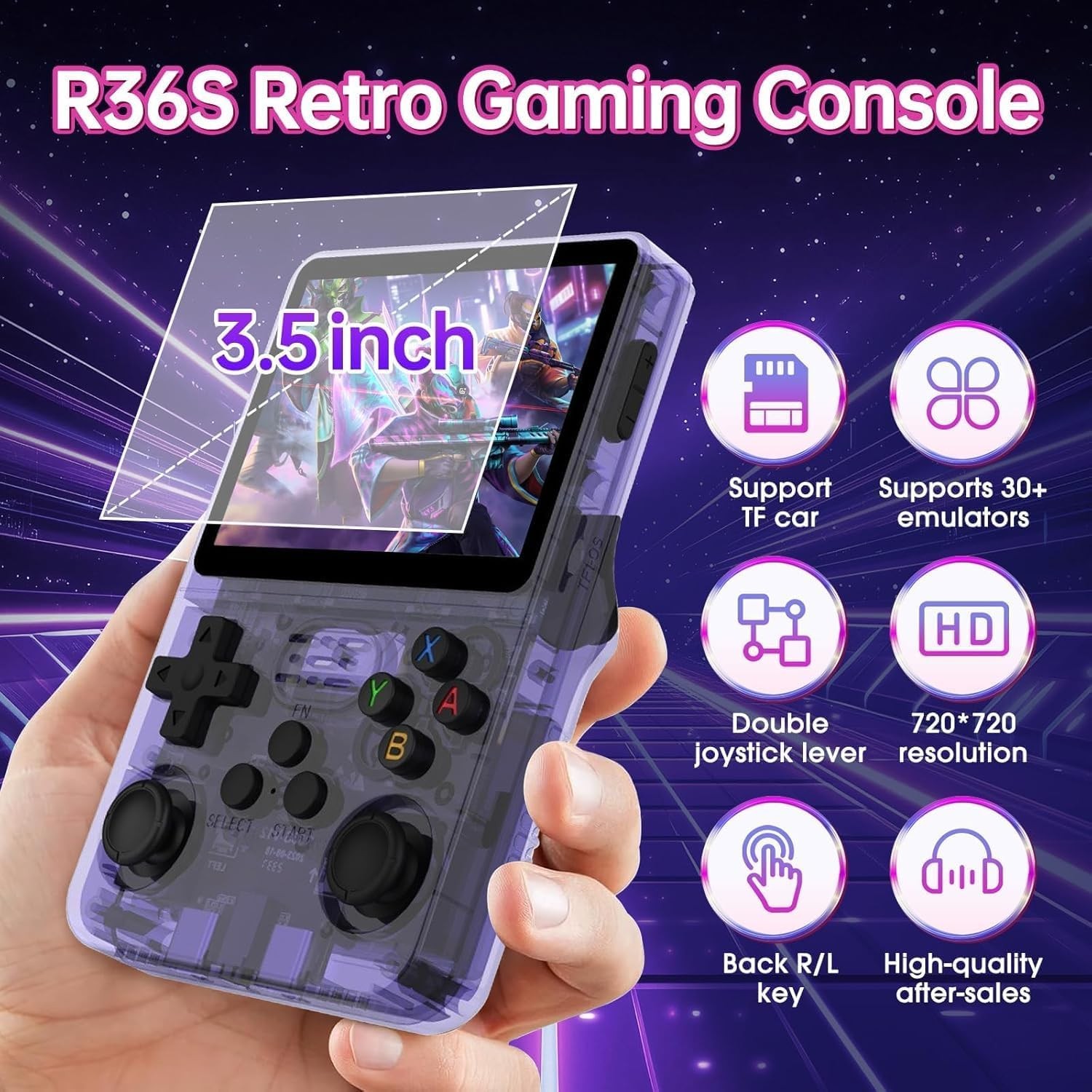 Console de jeu rétro R36S 128 Go console portable de jeux vidéo