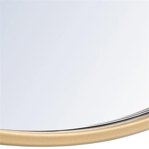 Elegant Decor Rowan 48" Round Metal Frame Hooked Mirror in Brass - Picture 9 of 11