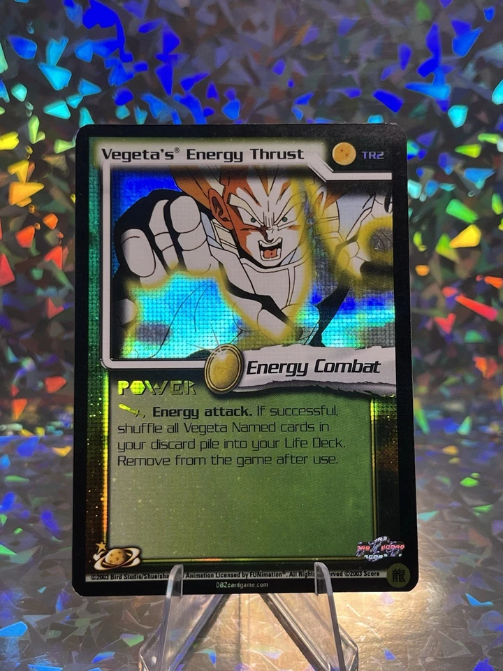 Vegeta’s Energy Thrust FOIL Rare LIMITED TR2 DBZ TCG Dragon Ball Z Score CCG - Image 2 of 4