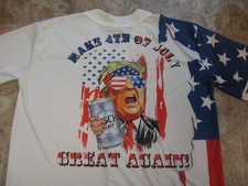 BUSCH LIGHT BEER MAKE 4TH OF JULY GREAT AGAIN NEW BUTTON UP BASEBALL JERSEY