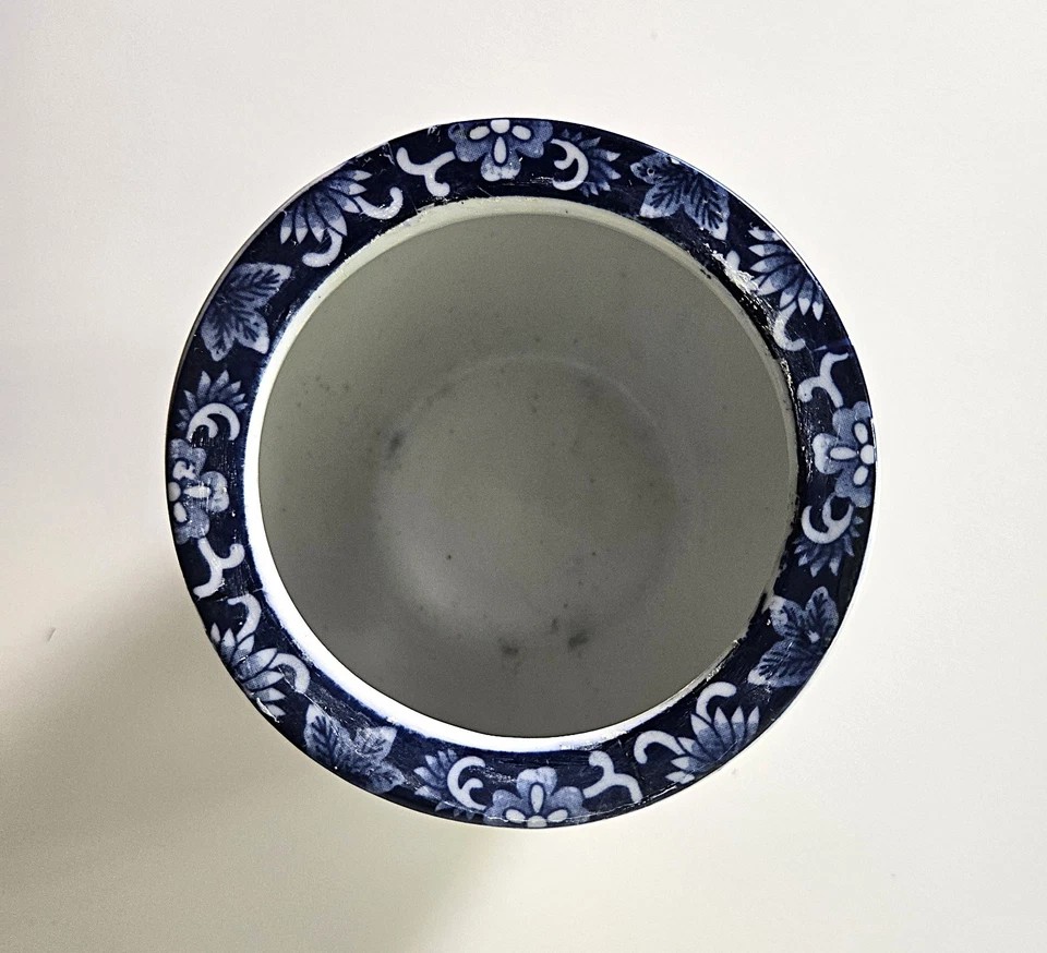 Maceta/maceta/tazón chino vintage de porcelana azul y blanco - marcado Foto 4 de 4