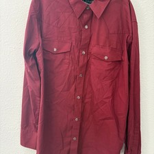 Gibson Trading Co. Mens Long Sleeve Maroon Pearl Snap Western Shirt